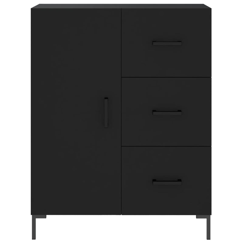 Highboard svart 69,5x34x180 cm konstruert tre