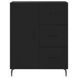 Highboard svart 69,5x34x180 cm konstruert tre