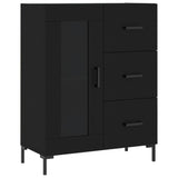 Highboard svart 69,5x34x180 cm konstruert tre