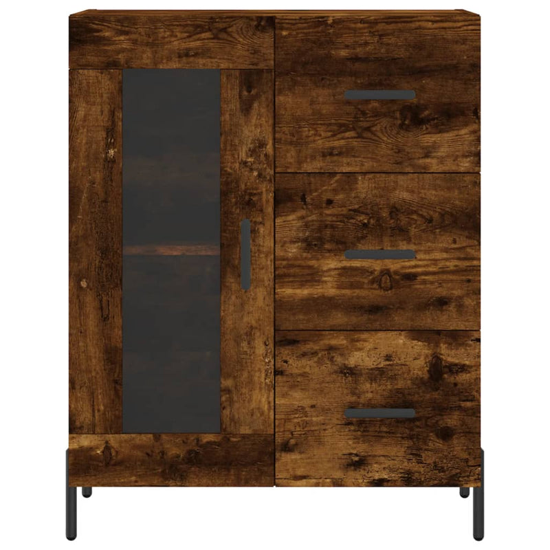 Highboard røkt eik 69,5x34x180 cm konstruert tre