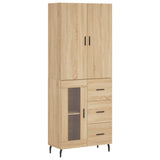 Highboard sonoma eik 69,5x34x180 cm konstruert tre