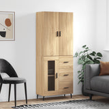 Highboard sonoma eik 69,5x34x180 cm konstruert tre