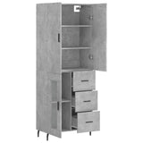 Highboard betong grå 69,5x34x180 cm konstruert tre