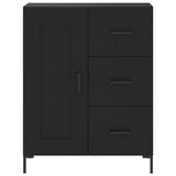 Highboard svart 69,5x34x180 cm konstruert tre