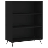 Highboard svart 69,5x34x180 cm konstruert tre