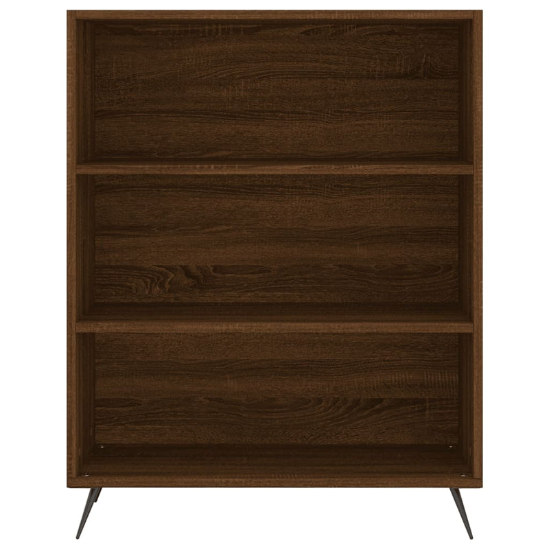 Highboard brun eik 69,5x34x180 cm konstruert tre