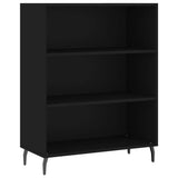 Highboard svart 69,5x34x180 cm konstruert tre