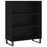 Highboard svart 69,5x34x180 cm konstruert tre