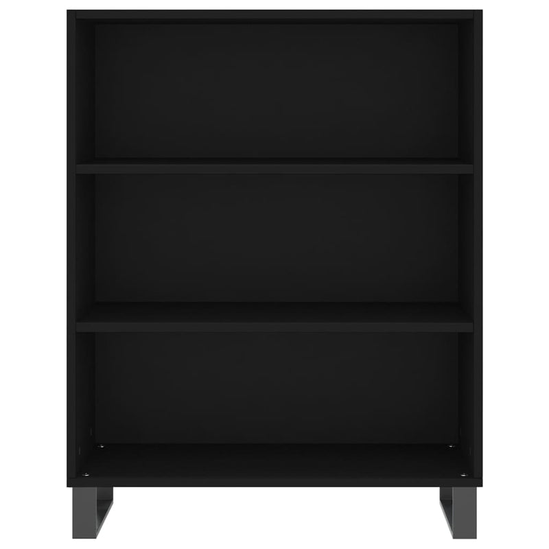 Highboard svart 69,5x34x180 cm konstruert tre