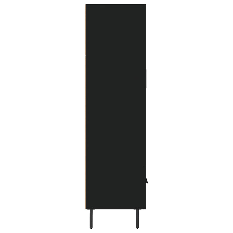 Highboard svart 69,5x31x115 cm konstruert tre
