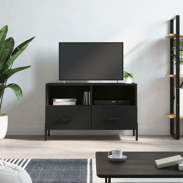 TV-benk svart 80x36x50 cm konstruert tre
