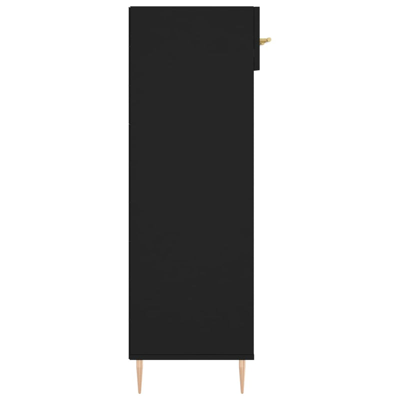 Skohylle svart 60x35x105 cm konstruert tre