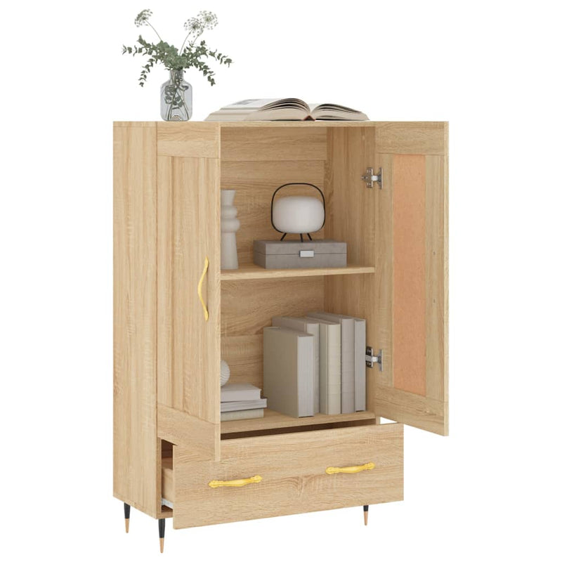 Highboard sonoma eik 69,5x31x115 cm konstruert tre