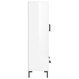 Highboard høyglans hvit 69,5x31x115 cm konstruert tre