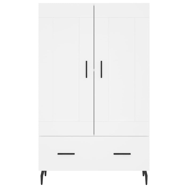 Highboard hvit 69,5x31x115 cm konstruert tre