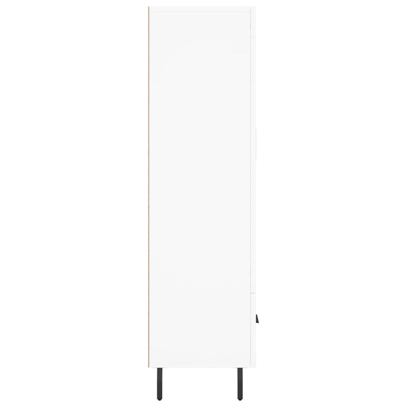 Highboard hvit 69,5x31x115 cm konstruert tre