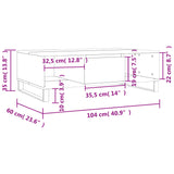 Salongbord røkt eik 104x60x35 cm konstruert tre