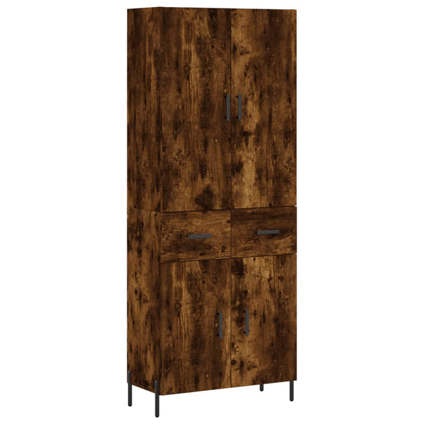 Highboard røkt eik 69,5x34x180 cm konstruert tre