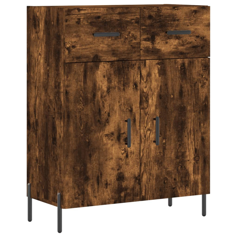 Highboard røkt eik 69,5x34x180 cm konstruert tre