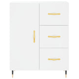 Highboard hvit 69,5x34x180 cm konstruert tre