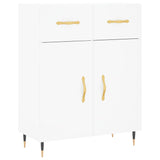 Highboard hvit 69,5x34x180 cm konstruert tre