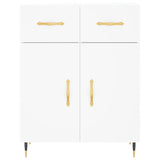 Highboard hvit 69,5x34x180 cm konstruert tre