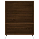 Highboard brun eik 69,5x34x180 cm konstruert tre