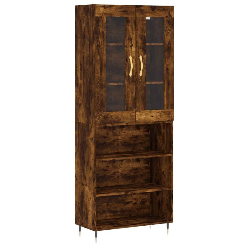 Highboard røkt eik 69,5x34x180 cm konstruert tre