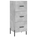 Highboard betonggrå 34,5x34x180 cm konstruert tre