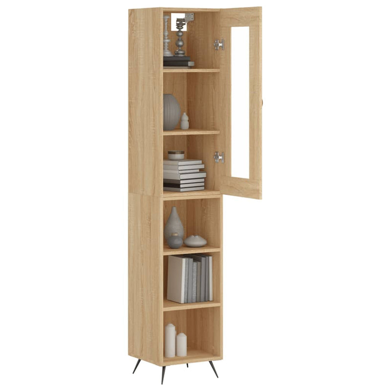 Highboard sonoma eik 34,5x34x180 cm konstruert tre