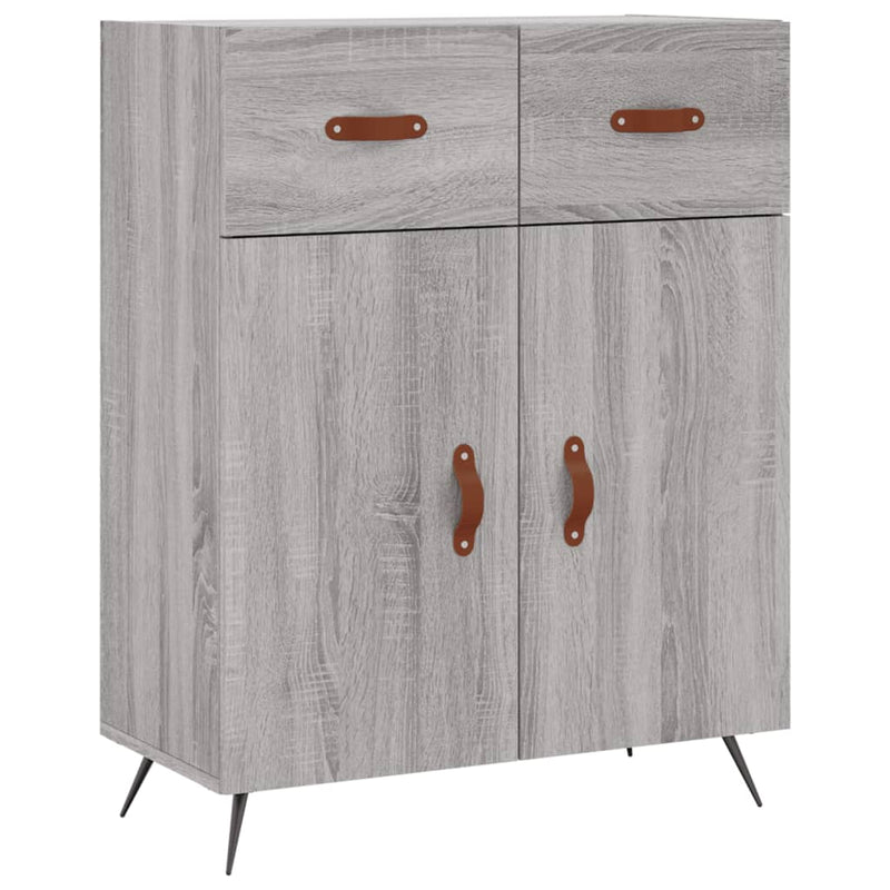 Highboard grå sonoma 69,5x34x180 cm konstruert tre