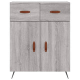 Highboard grå sonoma 69,5x34x180 cm konstruert tre