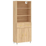 Highboard sonoma eik 69,5x34x180 cm konstruert tre