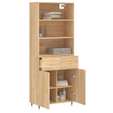 Highboard sonoma eik 69,5x34x180 cm konstruert tre