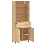 Highboard sonoma eik 69,5x34x180 cm konstruert tre