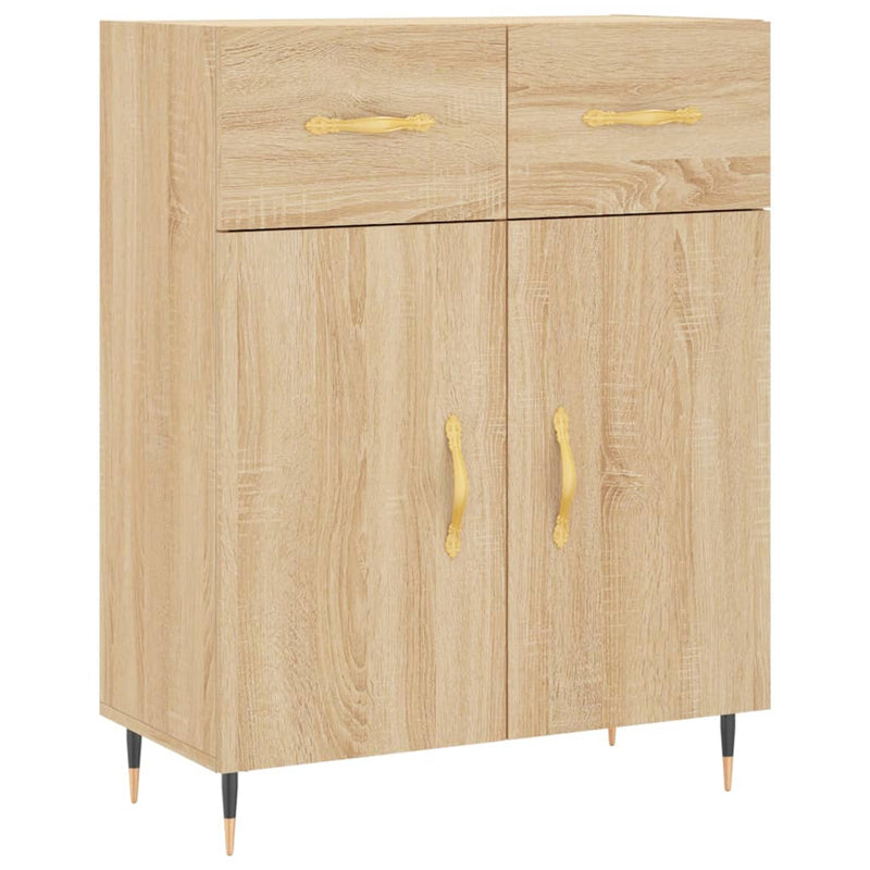 Highboard sonoma eik 69,5x34x180 cm konstruert tre