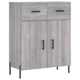 Highboard grå sonoma 69,5x34x180 cm konstruert tre