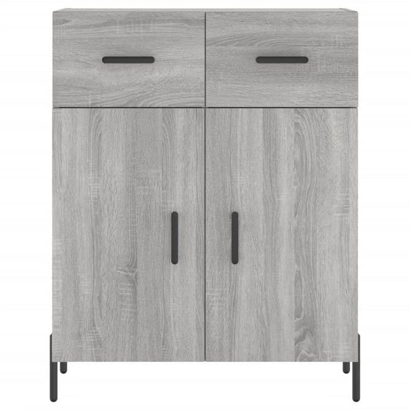 Highboard grå sonoma 69,5x34x180 cm konstruert tre