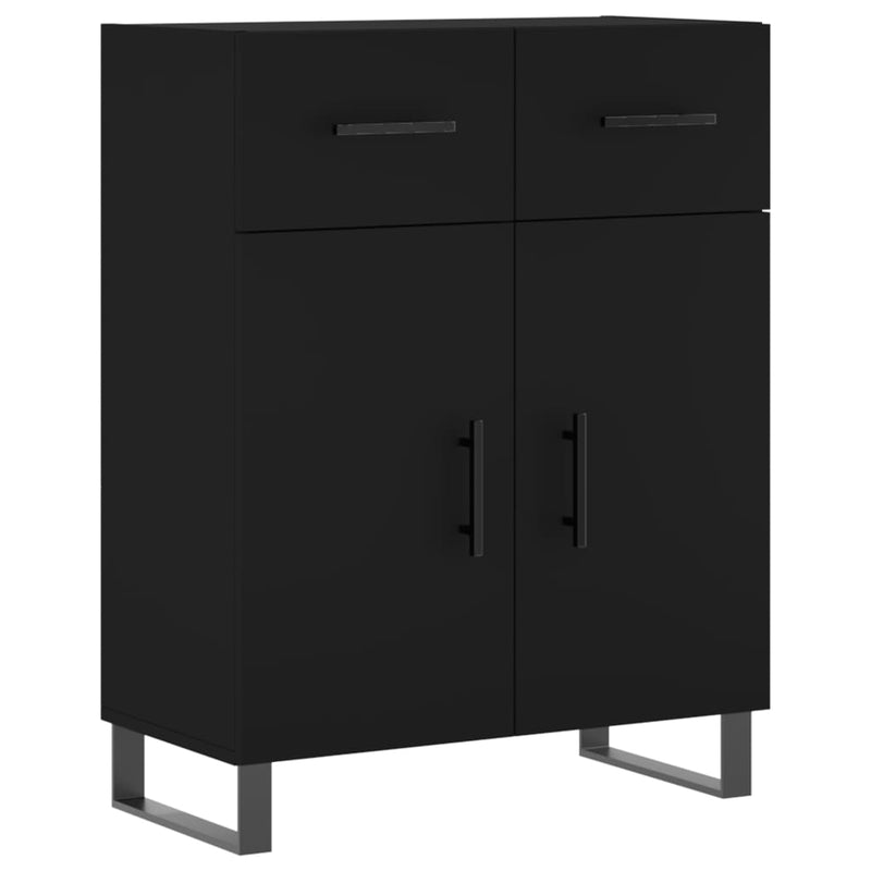 Highboard svart 69,5x34x180 cm konstruert tre