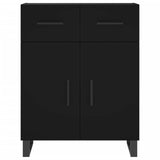 Highboard svart 69,5x34x180 cm konstruert tre