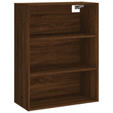 Highboard brun eik 69,5x34x180 cm konstruert tre