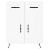 Highboard hvit 69,5x34x180 cm konstruert tre