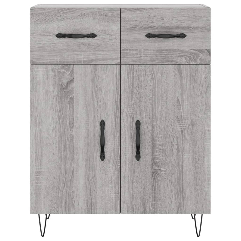 Highboard grå sonoma 69,5x34x180 cm konstruert tre