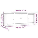 Skjenk 164x37x68 cm heltre furu