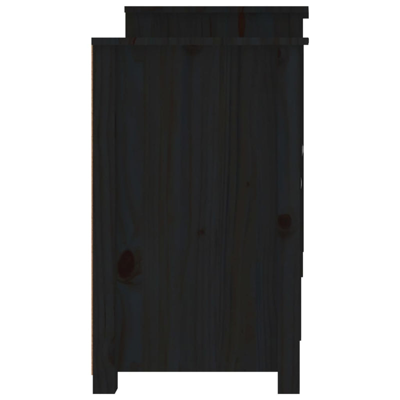 Skjenk svart 164x37x68 cm heltre furu