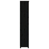 Bokhylle svart 80x35x183 cm heltre furu