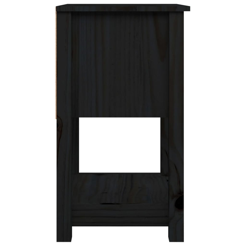 Nattbord svart 40x35x61,5 cm heltre furu