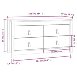 Sideskap honningbrun 100x40x54 cm heltre furu