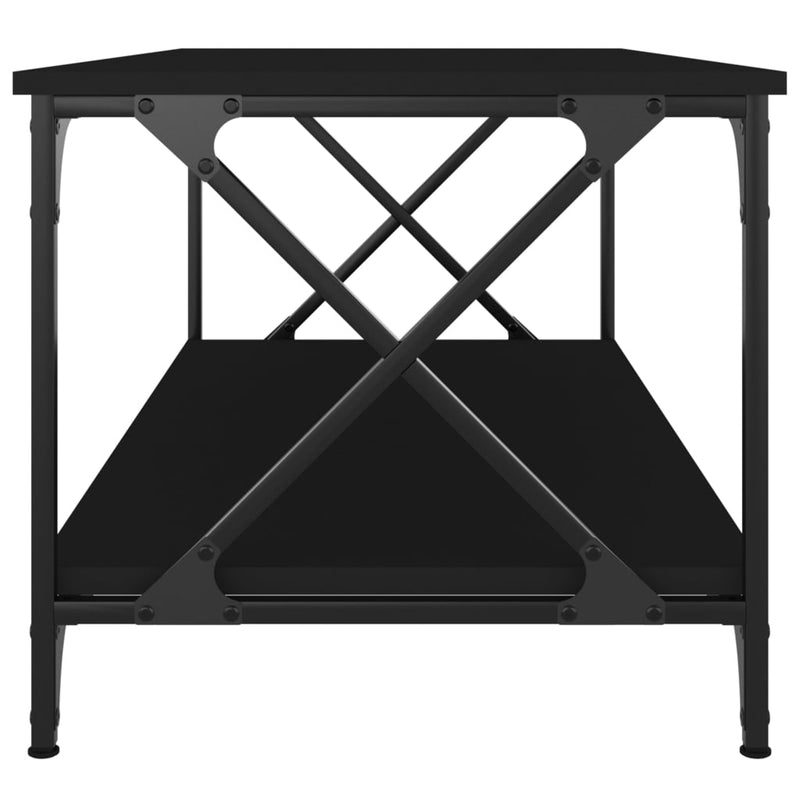 Salongbord svart 100x50x45 cm konstruert tre og jern