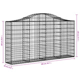 Gabionkurver buede 15 stk 200x30x100/120 cm galvanisert jern